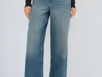 Широкие джинсы с высокой посадкой, Синий