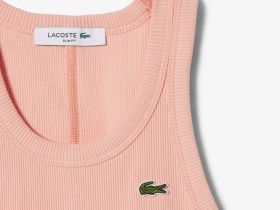 Женская облегающая хлопковая майка Lacoste