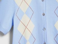 Кардиган с ромбами, Голубой