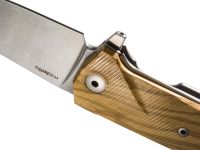 Нож складной LionSteel KUR UL Olive Wood Flipper, сталь Uddeholm Sleipner®, рукоять оливковое дерево