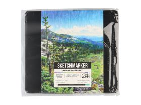 Набор карандашей цветные Sketchmarker "Природа", 24 цвета, жестяной пенал