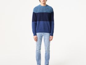 Мужской шерстяной свитер Lacoste в полоску
