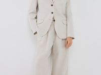 Широкие брюки со льном, Бежевый