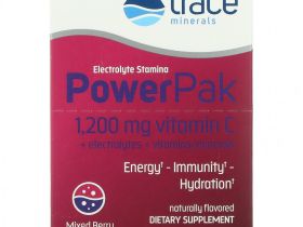 Trace Minerals ®, Electrolyte Stamina PowerPak, ягодная смесь, 30 пакетиков по 7 г (0,25 унции)