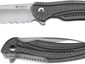 Складной нож CRKT Ripple Grey Combo, сталь Acuto 440, рукоять нержавеющая сталь 420J2