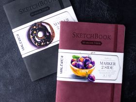 Скетчбук Малевичъ для маркеров Малевичъ "Markers" 15х19 см 18 л 220 г, бордо