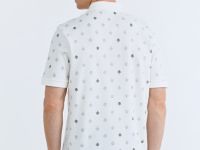 Поло из хлопка с принтом, Белый