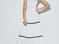 Вязаный топ с контрастной отделкой, Белый