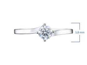 Классическое кольцо из белого золота э4712кц06220202