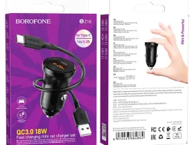 Автомобильное зарядное устройство Borofone BZ18 USB/кабель USB- Micro-USB 18W (черный)
