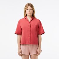 Женская рубашка Lacoste оверсайз с коротким рукавом