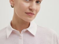 Блузка из хлопка свободного силуэта