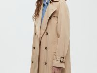 Двубортный тренч с рукавом реглан