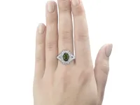 Кольцо из белого золота с хромдиопсидом э4754кц08220453