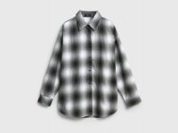 Рубашка в клетку со стразами, Черный