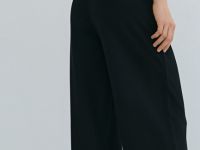 Широкие брюки из трикотажа, Черный