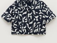 Рубашка женская с принтом изо льна