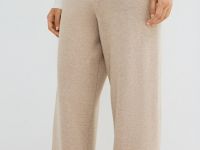 Вязаные широкие брюки, Бежевый