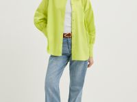 Рубашка из хлопка с акцентными рукавами