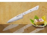 Нож кухонный овощной Samura "HARAKIRI" (SHR-0011W) 99 мм, сталь AUS-8, рукоять ABS пластик, белый