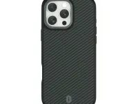 Чехол-накладка Wiwu Kevlar Case Magsafe (DCC-205) для iPhone 16 Pro карбоновый (черно-серый в полоску)