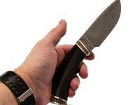 Нож Разделочный, сталь дамаск, рукоять черное дерево