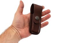 Чехол для складного ножа на пояс, 120 мм, кнопка, коричневый