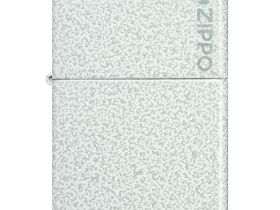 Зажигалка ZIPPO Logo с покрытием Glacier, латунь/сталь, белая, матовая, 38x13x57 мм