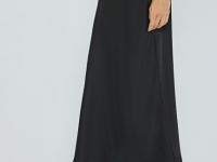 Сатиновая юбка макси, Черный