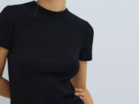 Футболка в рубчик, Черный