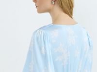 Платье миди с принтом, Голубой