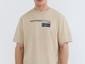 Футболка с принтом, Бежевый