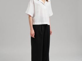 Свободная блузка изо льна и хлопка