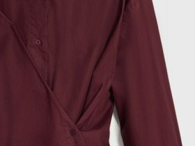 Асимметричная рубашка из хлопка, Фиолетовый