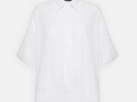 Блузка свободного кроя с добавлением льна