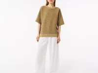 Женский вязаная футболка Lacoste Oversize с коротким рукавом