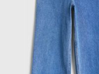 Укороченные широкие джинсы, Голубой