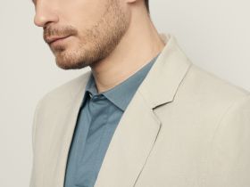 Однобортный пиджак с добавлением льна