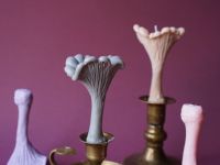 Свеча "Гриб Лисичка" розового цвета