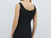 Твидовое платье мини, Черный