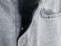 Широкие джинсы с высокой посадкой, Серый