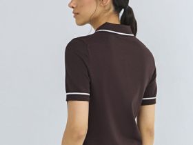 Базовый джемпер поло с коротким рукавом, Коричневый