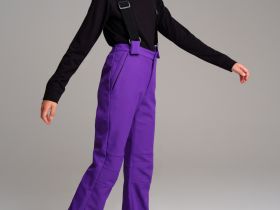 Брюки текстильные с полиуретановым покрытием для девочек