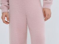 Широкие брюки с пушистым эффектом для девочек, Розовый