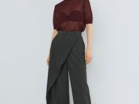 Полупрозрачный джемпер с коротким рукавом, Фиолетовый