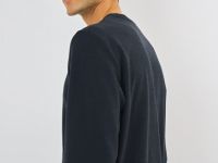 Лонгслив с воротником хенли, Синий