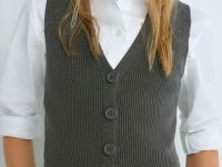 Вязаный жилет для девочек, Серый