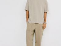 Футболка с эффектом стирки, Бежевый