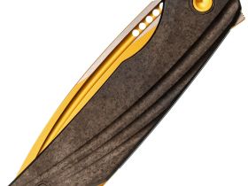 Складной нож TuoTown RT-Stinger Gold PVD, сталь T14N, рукоять Black Crystal Ti