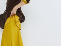 Сатиновая юбка А-силуэта, Желтый